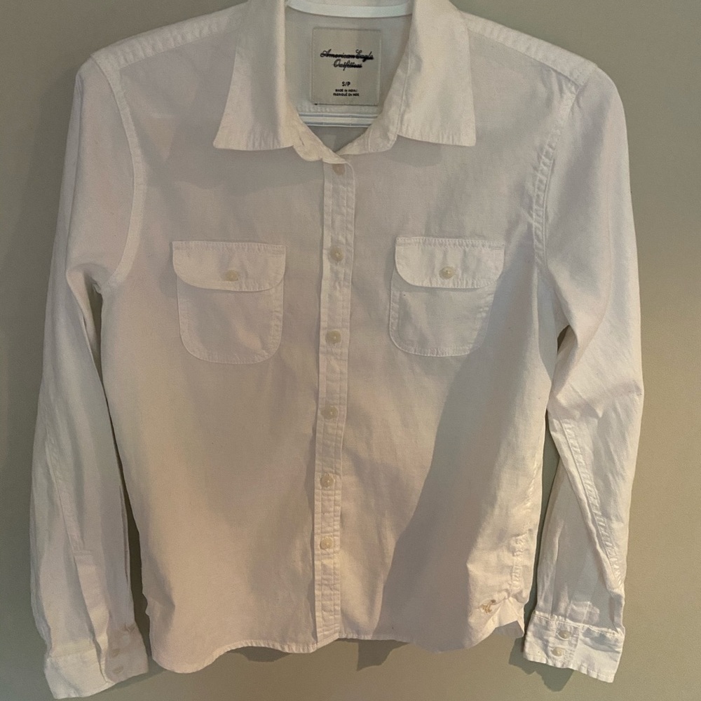 Classic White Button Up Blouse